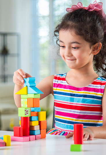Child playing with blocks